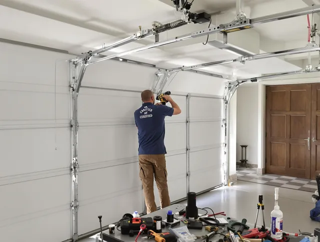 Perris Garage Door Repair certified technician performing precision garage door repair in Perris