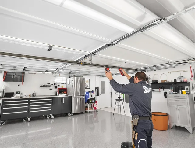 Overhead garage door repair service by Perris Garage Door Repair in Perris