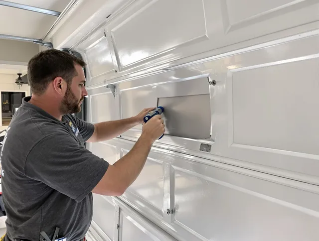 Garage door panel repair by Perris Garage Door Repair in Perris